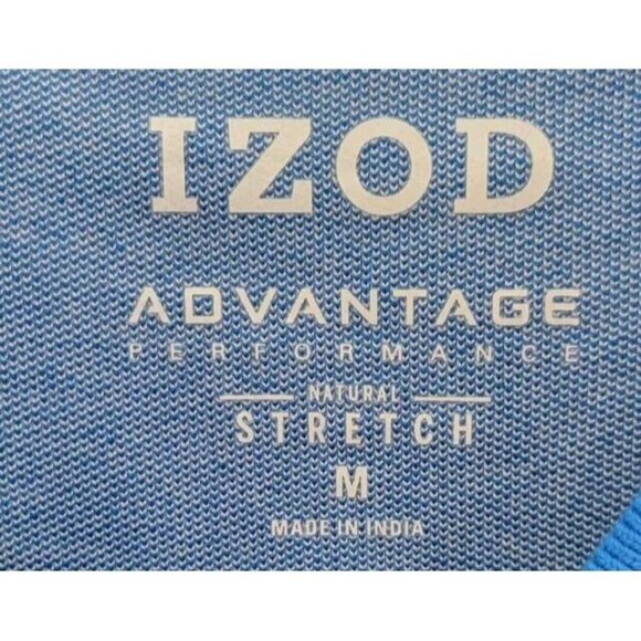 Izod Advantage Performance Stretch Polo Shirt Men’s Size M Blue Short Sleeve - Picture 6 of 8